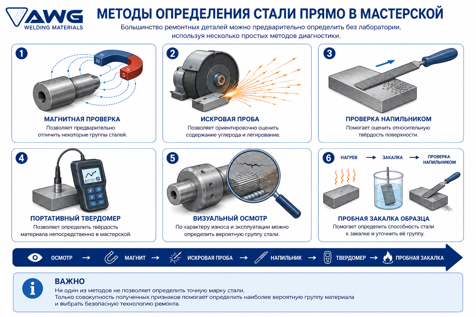 Методы определения стали прямо в мастерской