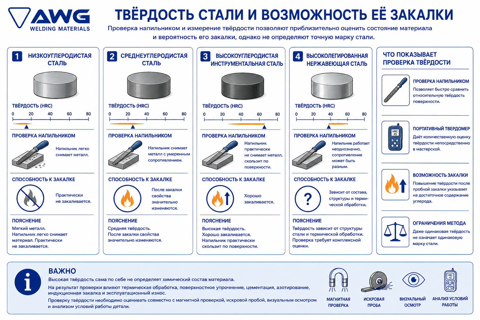 Твёрдость стали и возможность её закалки